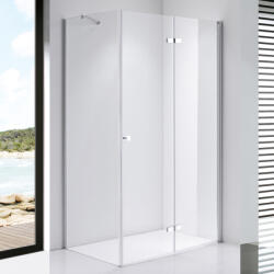 STUXI Verona 120x100 aszimmetrikus csuklóajtós zuhanykabin 6 mm vízlepergető biztonsági üveggel, króm (TL-6107-120-TL-6108-100)