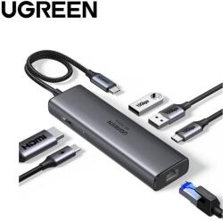 UGREEN DOCKING Station Ugreen, CM512 conec PC USB Type-C, USB 3.2 x 2| RJ-45 x 1|HDMI 4Kx1 la 60Hz|USB-C x 1 PD 100W, aluminiu, gri 45000 (timbru verde 0.8 lei) - 6941876240005 (45000)
