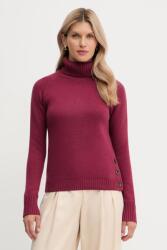 Silvian Heach gyapjúkeverék pulóver DIOUF - burgundia XXL