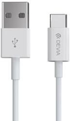 DEVIA Cablu USB / USB-C Smart, 2.1A, 2m, alb, Devia