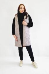  Steppelt mellény hosszú Plus Size Bézs 48-as (PL00431-2-2-4)