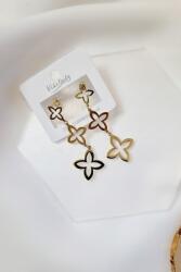  Fülbevaló csillagokkal és fekete kristályokkal, arany