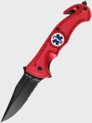 Mil-Tec Taktikai Mentőkés - Üvegtörő, övvágó, flipper nyitás, Rescue Red kivitel