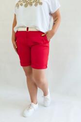 Piros Női Bermuda Rövidnadrág Uni övvel (IT00581-1-4-1)