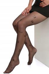 Moraj Mintás harisnyanadrág Moraj mintákkal 20den fekete Nero 4-es méret (Seksowne Rajstopy Lycra Damskie MORAJ)
