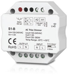 ELMARK 195122 S1-b 1 Csatornás Ac Triac Rf Dimmer Elosztódobozhoz (195122)