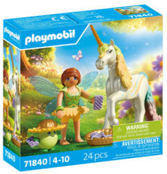 Playmobil Figurina colecționabilă unicorn cu zână floare curcubeu (71840)