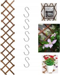  Fa Kerti Rács Kúszónövényekhez Kihúzható Pergola 180x33 Kampók (KRATKA OGRODOWA DREWNIANA DO ROŚLIN)