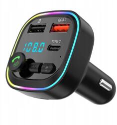 Moobilly Multifunkciós autós töltő Fm Transmiter Bt 5.0 MP3 2xUSB Typ-c R10 (TRANSMITER FM BLUETOOTH 5.0 2xUSB TYP-C)