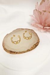  Kerek szív fülbevaló arany színben Uni (00702-1-1-1)