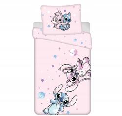 Jerry Fabrics Ágyneműhuzat 140x200 Lilo és Stitch Universe rózsaszín párnahuzat 70x90 (01205-LILOAUNIVEA)