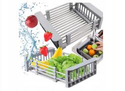 VERK GROUP Szárítógép Csepegtető mosogató kosár acél kihúzható teleszkópos (27354)