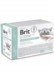 Brit VD macskaeledel filék mártásban Urinary+Stress 12x85g (152096)