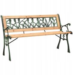 vidaXL Kerti pad, 122 cm, öntöttvas és tömör fenyőfa (312031)