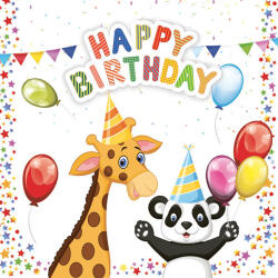  Happy Birthday Star szalvéta 20 db-os 33x33 cm (PKK020283) - aprotalpak