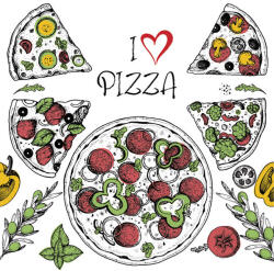  Pizza Love szalvéta 20 db-os 33x33 cm (PKK772503) - aprotalpak