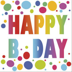  Happy Birthday Dots szalvéta 20 db-os 33x33 cm (PKK045767) - aprotalpak