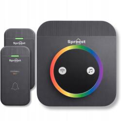 Spreest Vezeték Nélküli Kapucsengő Elemes Kapuhoz Vízálló Külső (Dzwonek bezprzewodowy 2M01-G06-GY 2T1R Czarny)