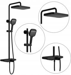 Rea Falra szerelhető Zuhany Szett Fekete Rea Bari Esőzuhany Kifolyócső (REA-P0891)