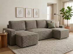  Canapea extensibila in forma de U SMART BOUCLE, gri-maro, 303x143 cm