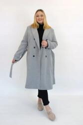  Hamuszürke Klasszikus Kétsoros Női Téli Kabát 46-os (00683-1-1-4)