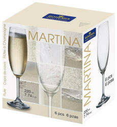 Bohemia Crystal MARTINA BOHEMIA pezsgős flőte 22cl 6 db - BOHEMIA