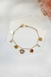  Karkötő szívecskékkel és cirkóniákkal, arany (BZ-00127-2-1)