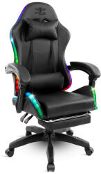 Spirit Of Gamer szék - SIRIUS (RGB, állítható dőlés/magasság; kihajtható lábtartó; max. 120kg-ig, fekete) (SOG-GCSRG) - alarmtrade