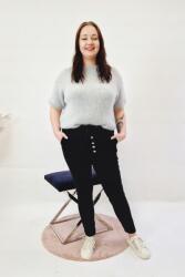  Magas derekú farmernadrág, fekete, S