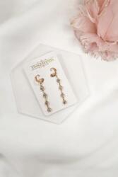  Függő fülbevaló cirkóniákkal, arany színben Uni (00698-1-1-1)