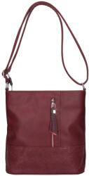 Karen bordó / nyomott virágmintás rostbőr női válltáska n157 dona