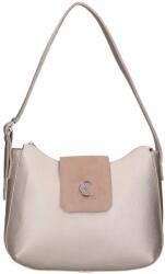 Karen pezsgőarany erezett / sötétbézs ráhajtós rostbőr női válltáska 2488 soraja