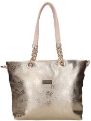 CHIARA fényes arany / levélmintás rostbőr női válltáska l5008 dawida