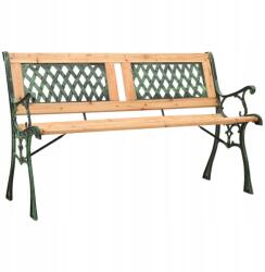 vidaXL Kerti pad, 122 cm, öntöttvas és tömör fenyőfa (312033)