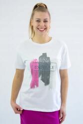  Example applikációval és flitterekkel díszített póló, fehér, S (MT00020-1-1-1)