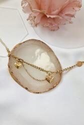  Arany rozsdamentes acél szív karkötő