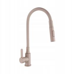 INVENA Roko Mosogató Csaptelep Mozgatható 2F Kifolyócsővel, Bézs (BZ-65-003-L)