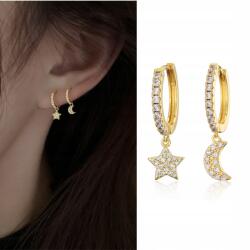  Arany strasszok Holdak Függő fülbevalók