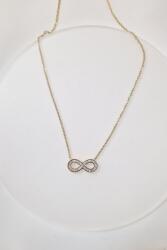 Infinity nyaklánc fehér cirkóniákkal, arany