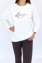  Krémszínű női pulóver hímzett Uni felirattal (00627-2-2-1)