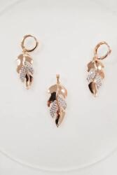  Fülbevaló és medál szett Monstery levél arany színben Uni (00722-1-1-1)