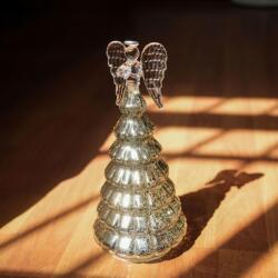  Karácsonyfa Angyallal Üveg Világító 25, 4 cm Időzítő Karácsonyi Dekoráció (B0D8NQBGRG)