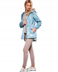 Lalous parka kapucnis kabát kék méret M