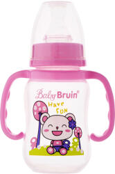  1 db 125 ml-es BPA-mentes Baby Bruin polipropilén fogantyús cumisüveg + Ajándék - pink színben