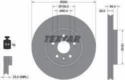 TEXTAR féktárcsa TEXTAR 92277203 for OPEL (92277203)