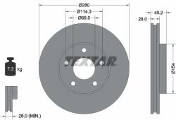 TEXTAR féktárcsa TEXTAR 92109403 for NISSAN (92109403)