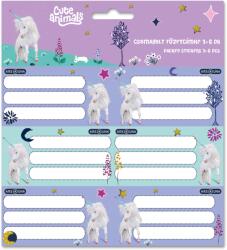 Ars Una Cute Animals-unicorn csomagolt füzetcímke (3x6 db) (53834485)