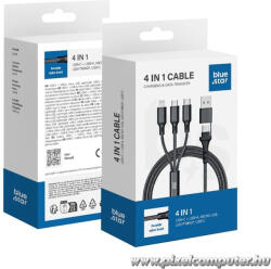  Cable 4in1 USB C / USB A do Micro USB / Lightning / USB C Blue Star 2, 4A 12W Cafule 1, 2 m C172 black (5903396305931)