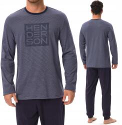 Henderson Férfi pizsama 100% pamut, hosszú ujjú Henderson Jarvis M (41909-05X NIEBIESKI-GRAFIT)