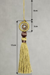  61 egyszerű bojtos függönydísz Olívazöld (25401)